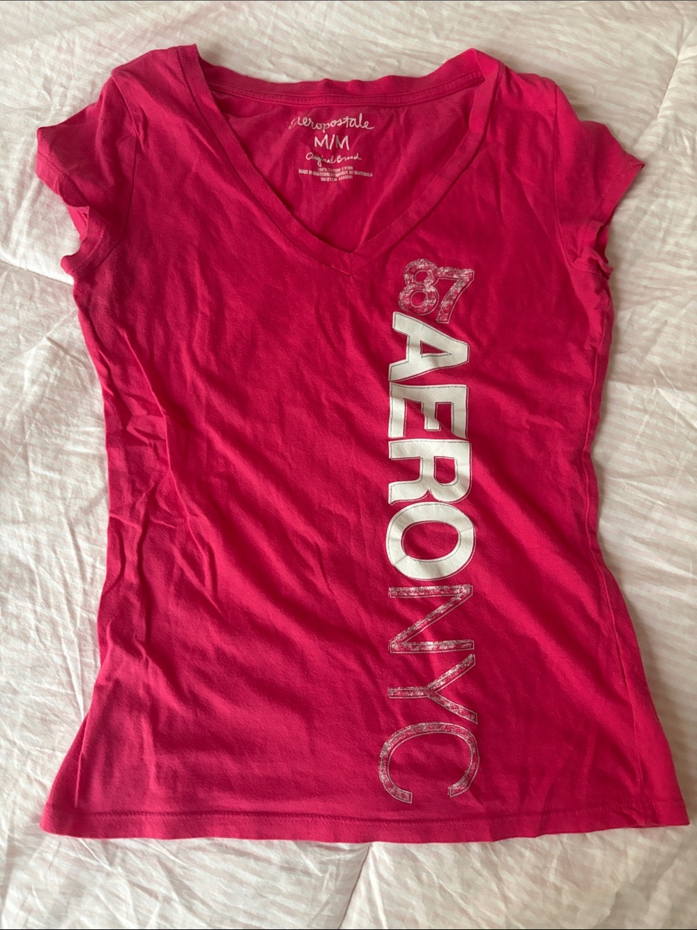 Vintage Y2K Aeropostale Hot Pink V-Neck Layering Tee